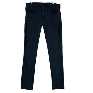 Levi's 511 Mens Slim Fit Jeans W34 L34 Black Faded Stretch Denim Zip Fly